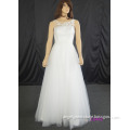 wedding dress sleeveless A line floor length beach style dress